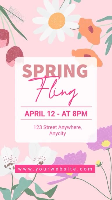 White Modern & Minimal Spring Fling Reel Instagram template