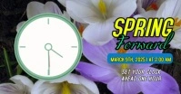 White Modern & Minimal Spring Forward Gambar Bersama Facebook template