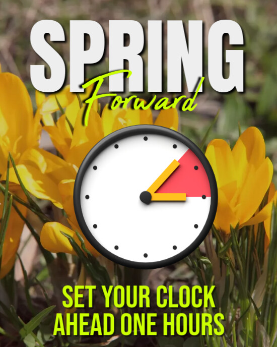White Modern & Minimal Spring Forward Instagram Portrait template