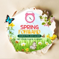 White Modern & Minimal Spring Forward Pos Instagram template