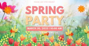 White Modern & Minimal Spring Party Gambar Bersama Facebook template