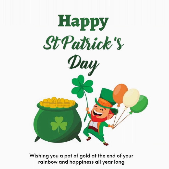 White Modern & Minimal St Patrick's Day Logo Ilogo template