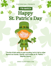 White Modern & Minimal St. Patrick's Day Flyer template