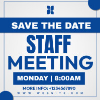 White Modern & Minimal Staff Meeting Notice Communication Square (1:1) template