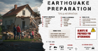 White Modern & Minimal Stay Safe During Earthquake – Public Information Design Facebook Event Cover template