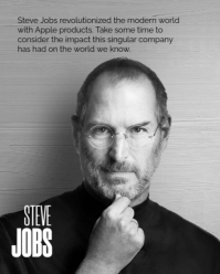 White Modern & Minimal Steve Jobs Day Instagram Portrait template
