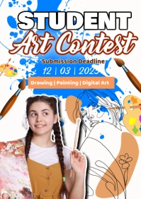 White Modern & Minimal Student Art Contest A1 template