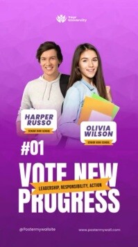White Modern & Minimal Student Council Election Reel Instagram template