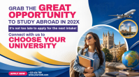 Biały Study Abroad Opportunity Digitale display Template