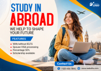 White Study Abroad Postal Template