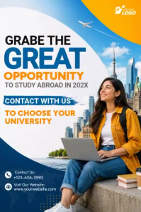 White Study Abroad Poster Template