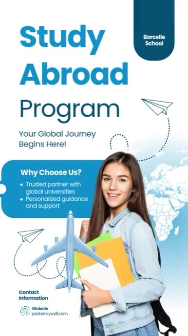 White Modern & Minimal Study Abroad Program Instagram Reel template