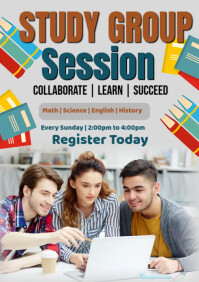 White Modern & Minimal Study Group Session A2 template