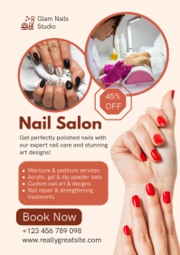 White Modern & Minimal Stylish Nail Salon Promotion Template A1