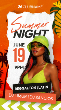 White Modern & Minimal Summer Night Party Instagram Story template