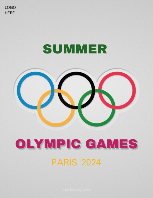 Olympic Lettering Display White Modern & Minimal Summer Olympics Games Template | PosterMyWall