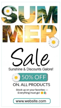 White Modern & Minimal Summer Sales Discount Instagram Story Indaba yaku-Instagram template