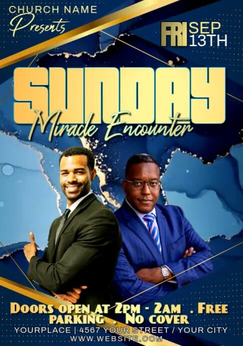 White Modern & Minimal Sunday Miracle Encounter A3 template