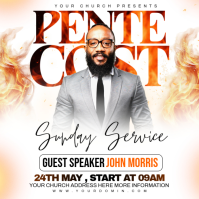 White Modern & Minimal Sunday Service Event Instagram Post Instagram-Beitrag template