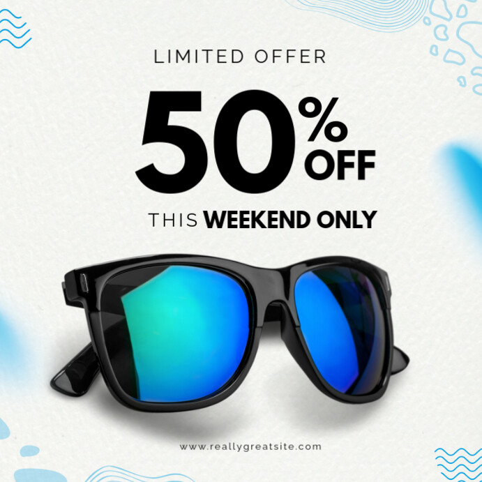 White Modern & Minimal Sunglasses Discount  Instagram Post Iphosti le-Instagram template