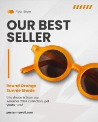 White Modern & Minimal Sunglasses Promotion Instagram Portrait template