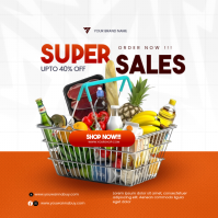 White Modern & Minimal Supermarket Sale Instagram Post template