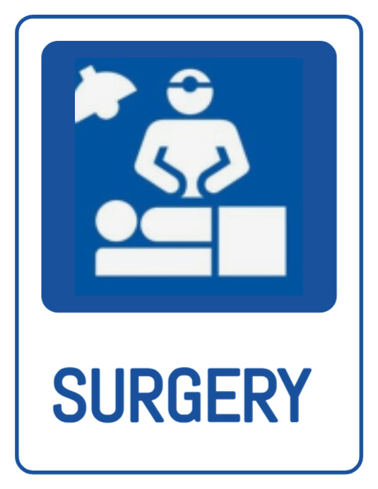 White Modern & Minimal Surgery Room Door Sign  Flyer (us Letter) template