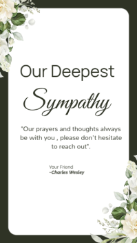 White Modern & Minimal Sympathy Message Instagram Story template