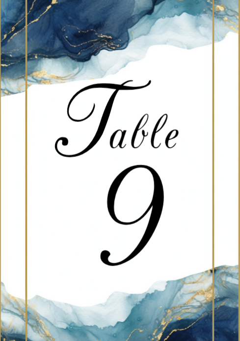 White modern & minimal table number a4 Template | PosterMyWall