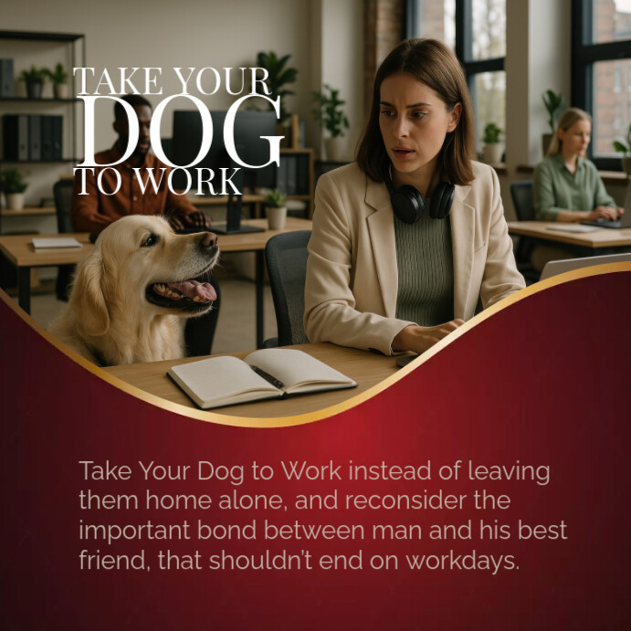 Copy of White Modern & Minimal Take Your Dog To Work Day Instagram Post ...