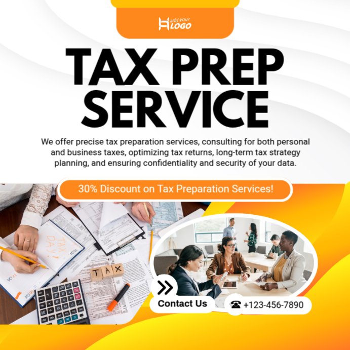 White Modern & Minimal Tax Return Preparation Instagram Post Template ...