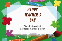 White Modern & Minimal Teacher's Day Card Label template