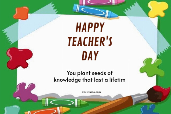 White Modern & Minimal Teacher's Day Card Label Rótulo template