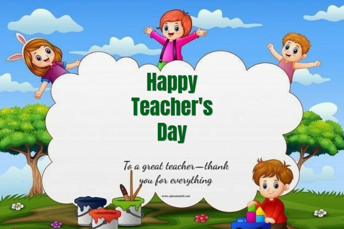 White Modern & Minimal Teacher's Day Card Label Rótulo template