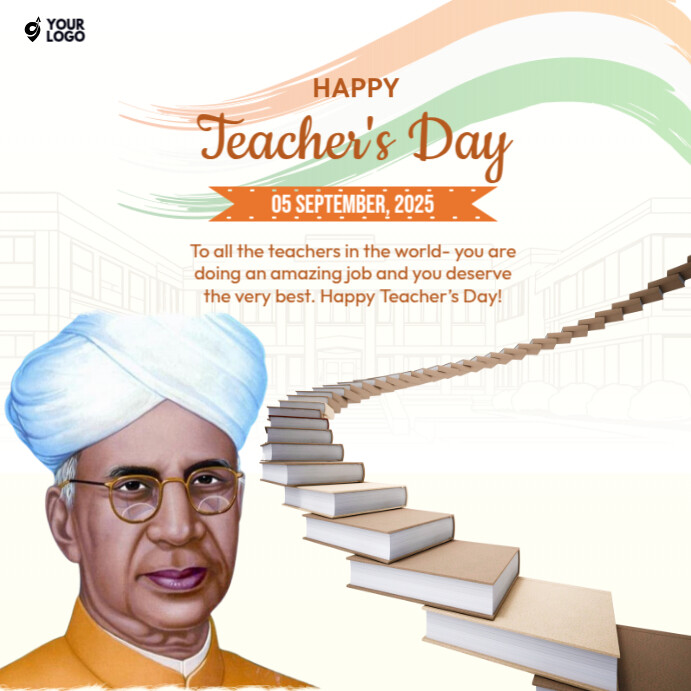 White Modern & Minimal Teacher Day Square (1:1) Template | PosterMyWall