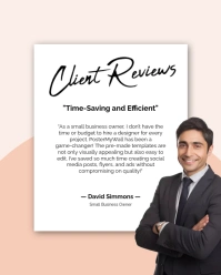 White Modern & Minimal Testimonial Layout Instagram Portrait template