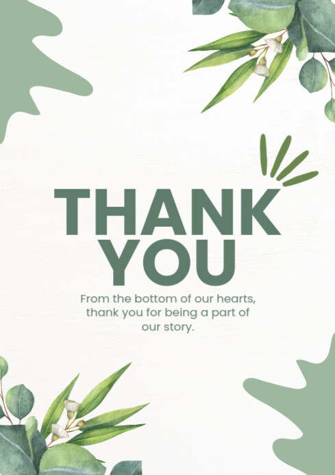 White Modern & Minimal Thank You A4 Template | PosterMyWall