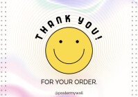 White Modern & Minimal Thank You Card Kartu Pos ไปรษณียบัตร template