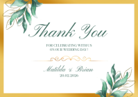 White Modern & Minimal Thank You Card Wedding Postcard template