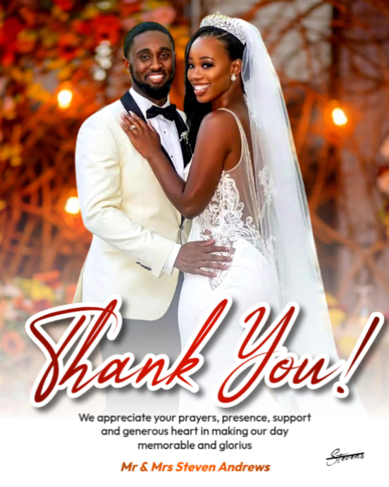 Copy of White Modern & Minimal Thank You Cards Wedding Message Note For ...