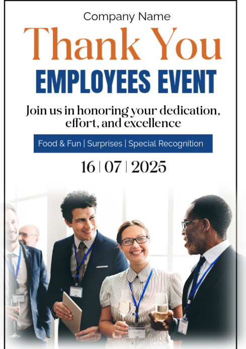 White Modern & Minimal Thank You Employees A1 template