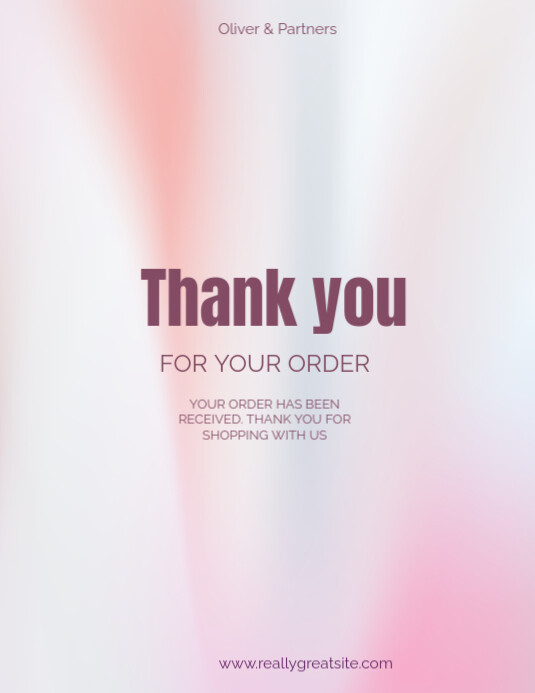White Modern & Minimal Thank You For Your Order  Flyer (us Letter) template