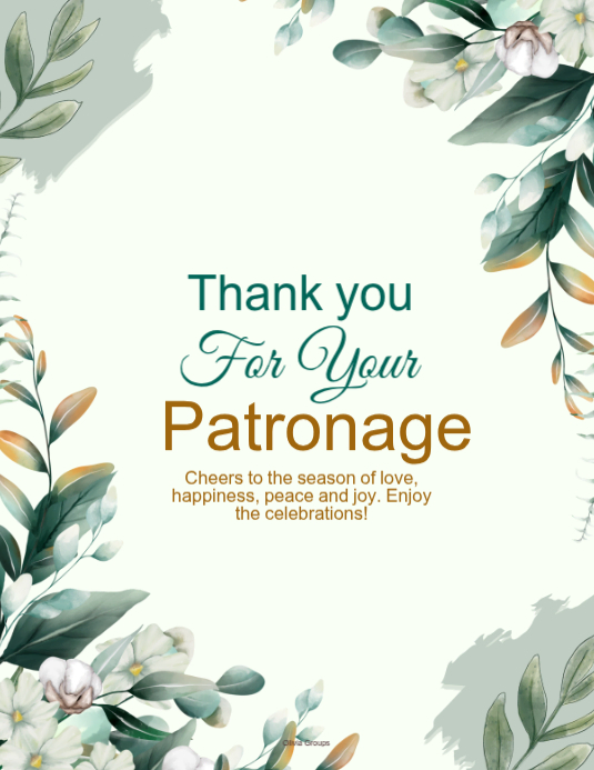 White Modern & Minimal Thank You For Your Patronage Flyer (us Letter ...