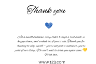 White Thank You Note for Small Business Etiket Template