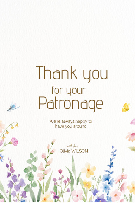 White Modern & Minimal Thank You  Poster โปสเตอร์ template