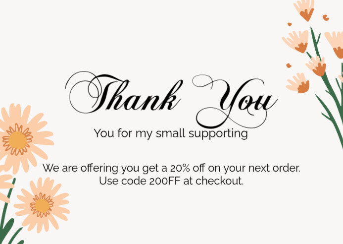 White Modern & Minimal Thank You Posts Postcard Template | PosterMyWall