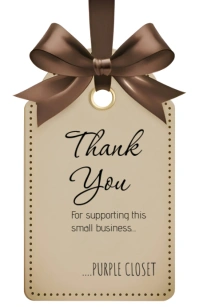 White Modern & Minimal Thank You Tag  Poster Tabloid template