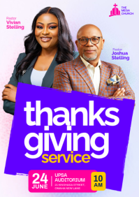 White Modern & Minimal Thanksgiving Church Service A4 template