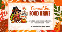 White Modern & Minimal Thanksgiving Food Drive Ad Facebook Shared Image Obraz udostępniany na Facebooku template