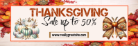 White Modern & Minimal Thanksgiving Sale Ad  Email Header Intestazione e-mail template